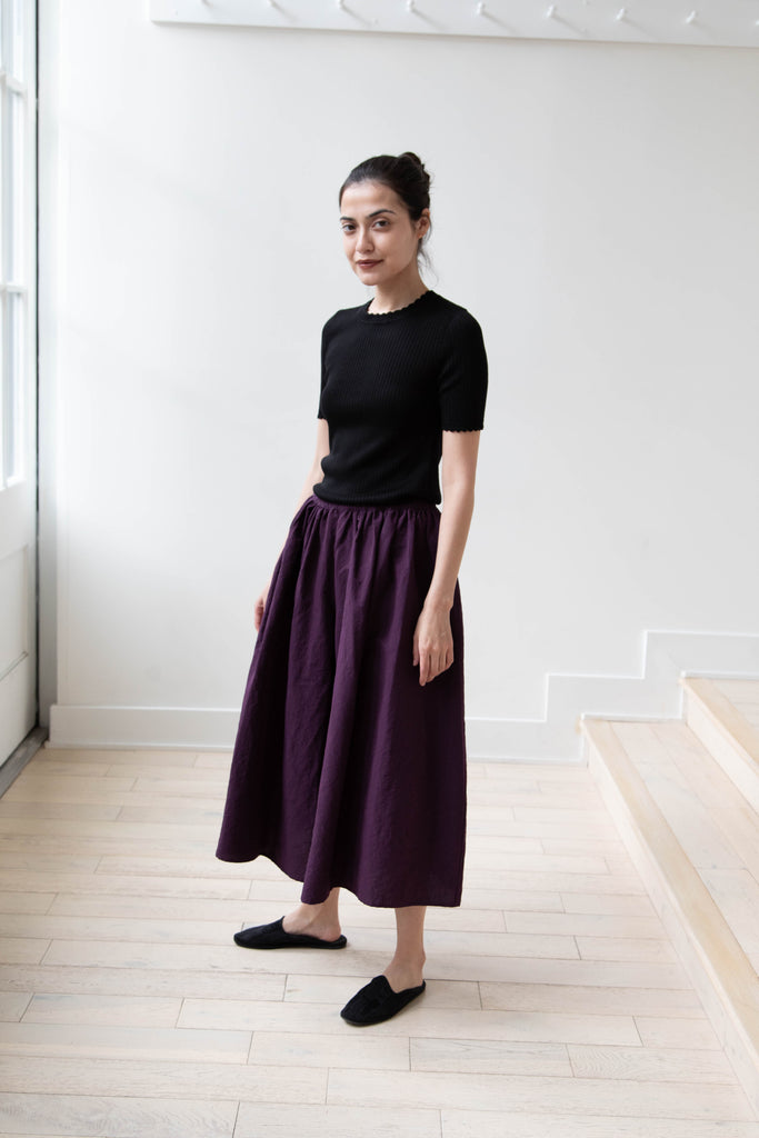 Apuntob | Gather Trousers in Aubergine