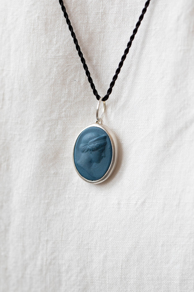 Marcie McGoldrick | Handset Cameo Necklace Diana in Indigo