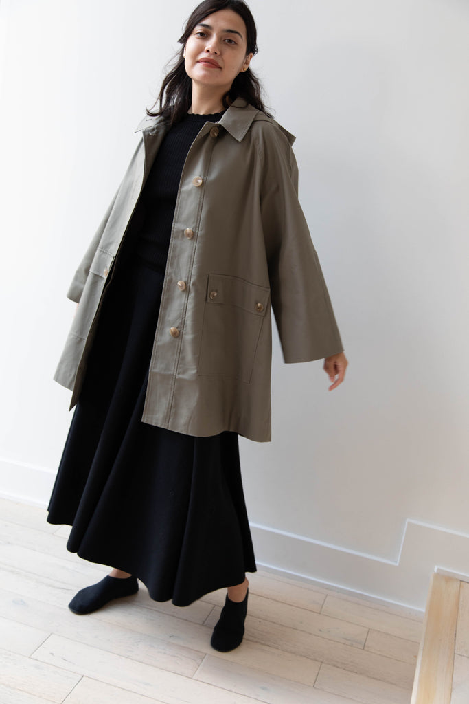 The Loom | Cotton Hooded Coat in Khaki
