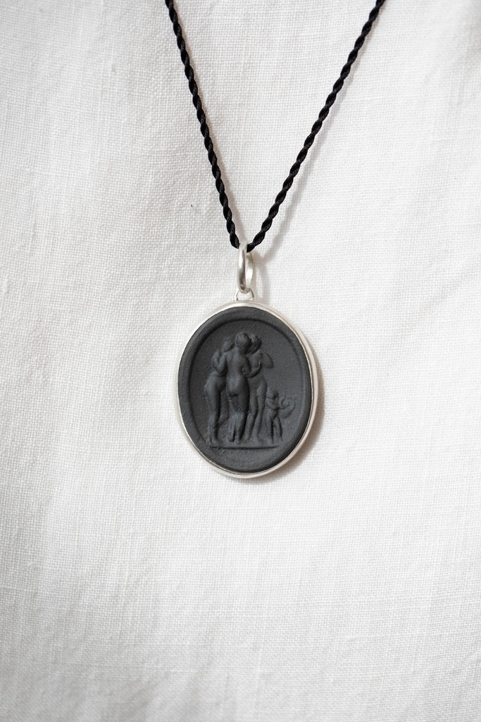 Marcie McGoldrick | Handset Cameo Necklace 3 Graces in Onyx