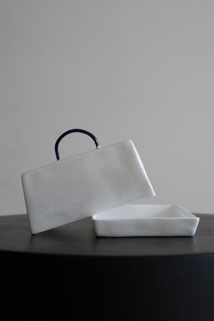 Feldspar | Butter Dish in Cobalt & White