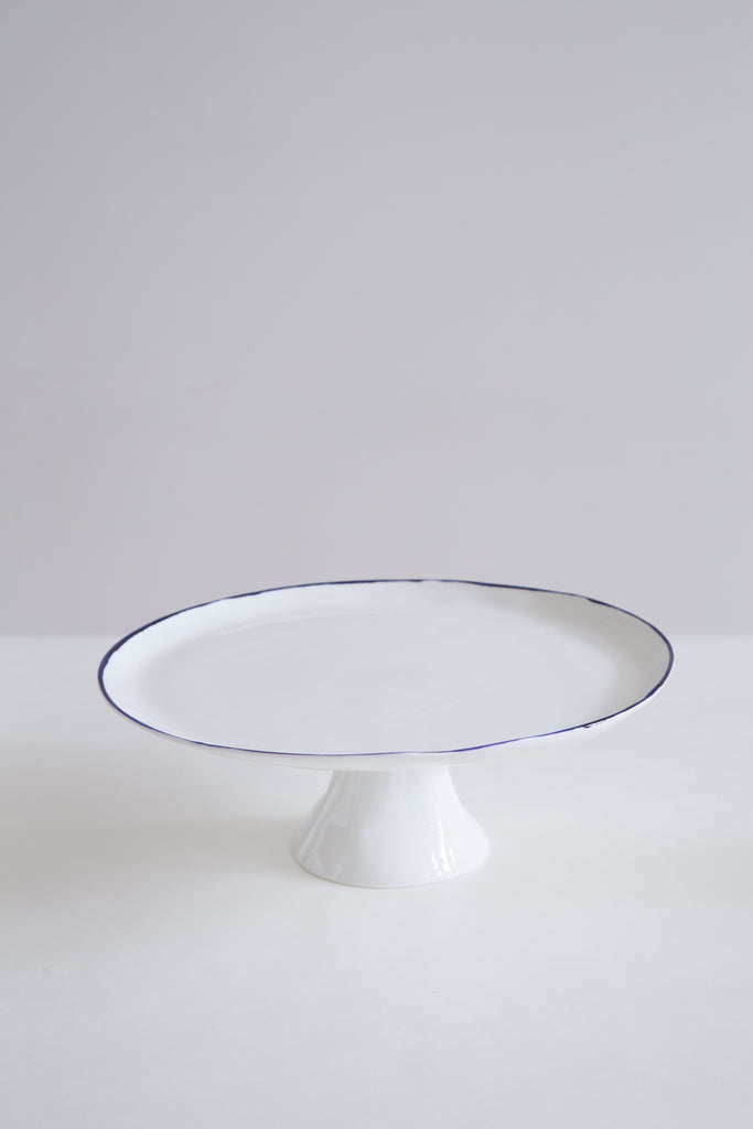 Feldspar | Cake Stand in White & Cobalt