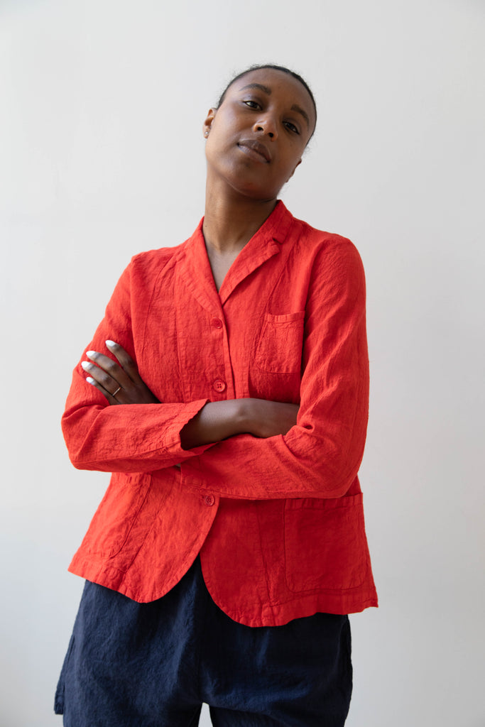 Manuelle Guibal | Linen Jacket in Bright Red