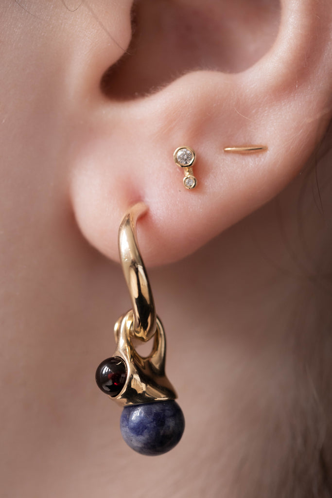 Quarry | Aren Earrings in Brass & Garnet