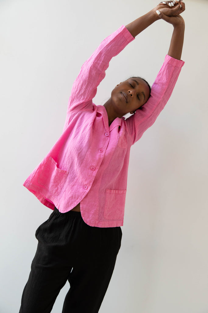 Manuelle Guibal | Linen Jacket in Pink Mimi