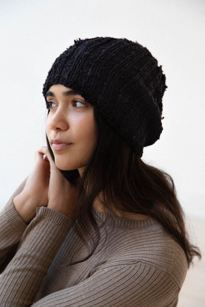 Nitto Gorro Hat in Black Silk