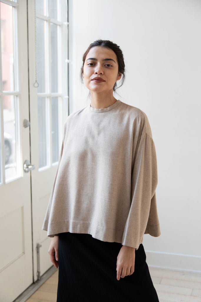 Arts & Science Tent Top in Taupe Cashmere Silk