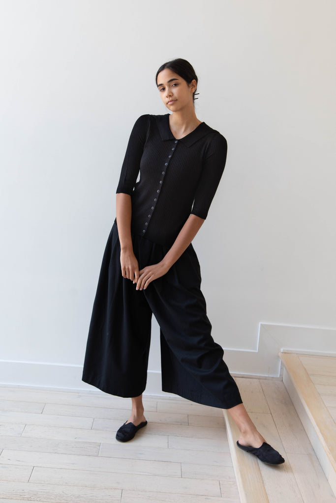 Une Heures Sailor Top in Noir