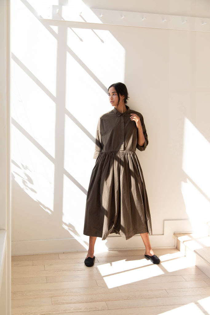 Casey Casey Stephanie Dress in Cypress Paper Cotton