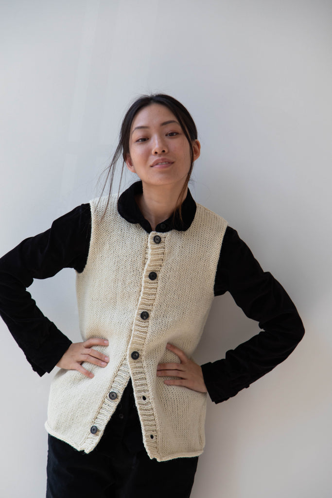 Bergfabel Wool Vest in Natural Cream
