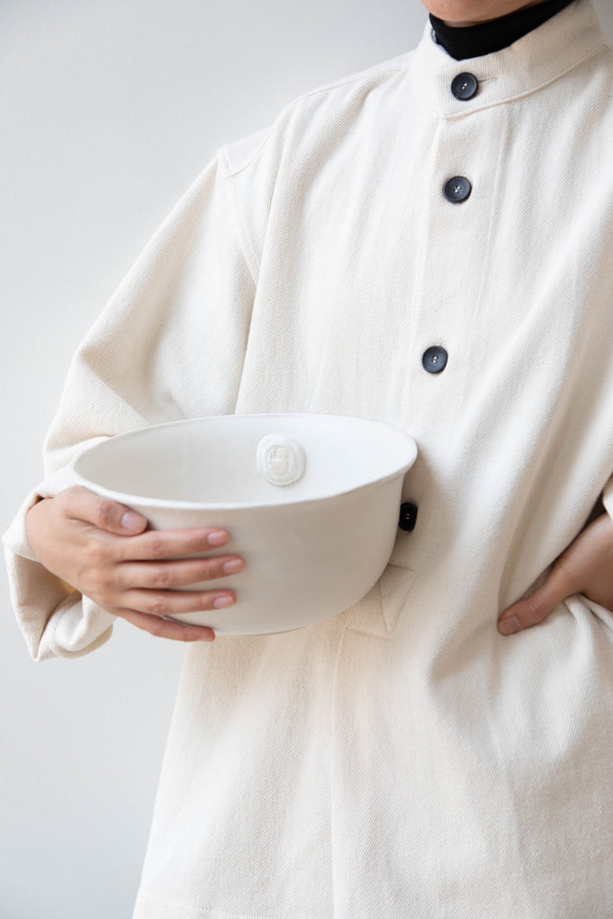 Jeanette Morrow Bacchus Serving Bowl in Egret