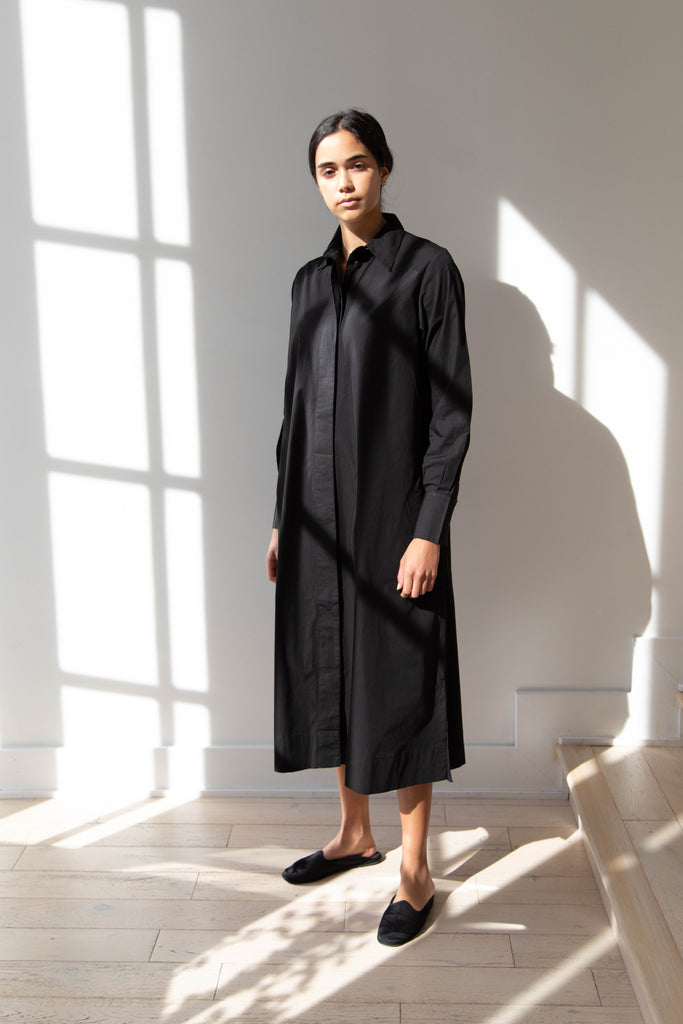 Khadi & Co Garnet Shirt Dress in Black