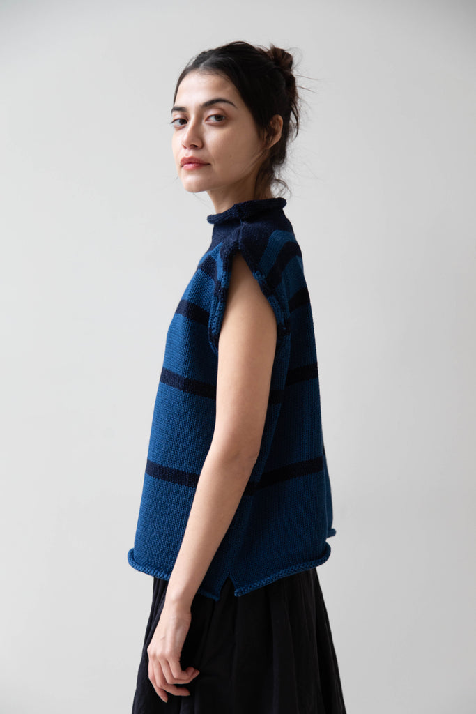 Xenia Telunts | Fisherman Vest in Navy Stripe