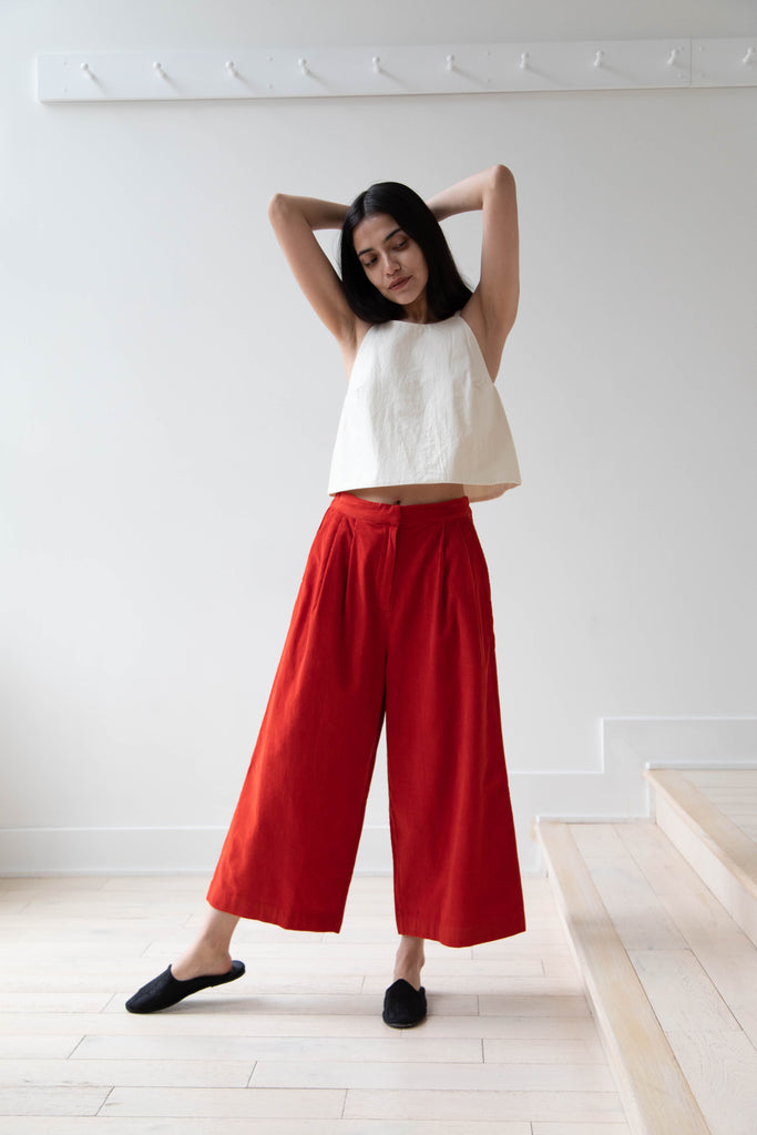 Runaway Bicycle | Marshall Pant in Red Cotton