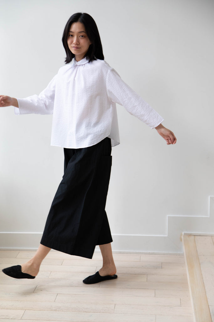 Gallego Desportes | M Top in White Seersucker