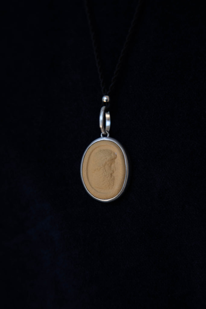 Marcie McGoldrick Handset Cameo Necklace Philosopher in Maize