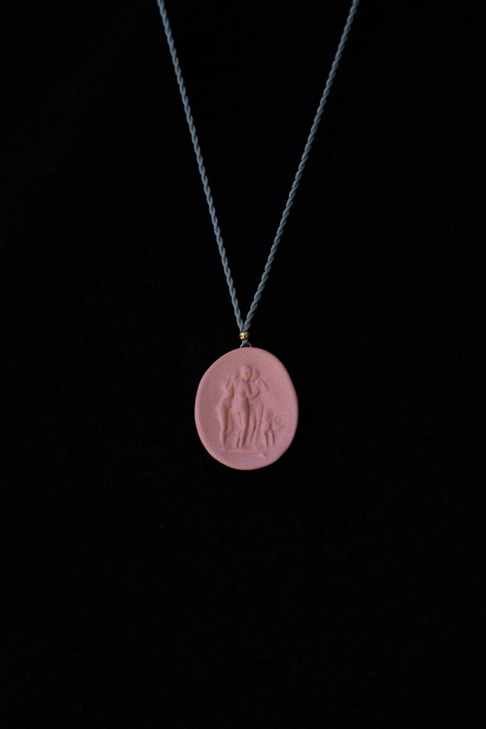 Marcie McGoldrick Cameo Pendant Three Graces in Coral