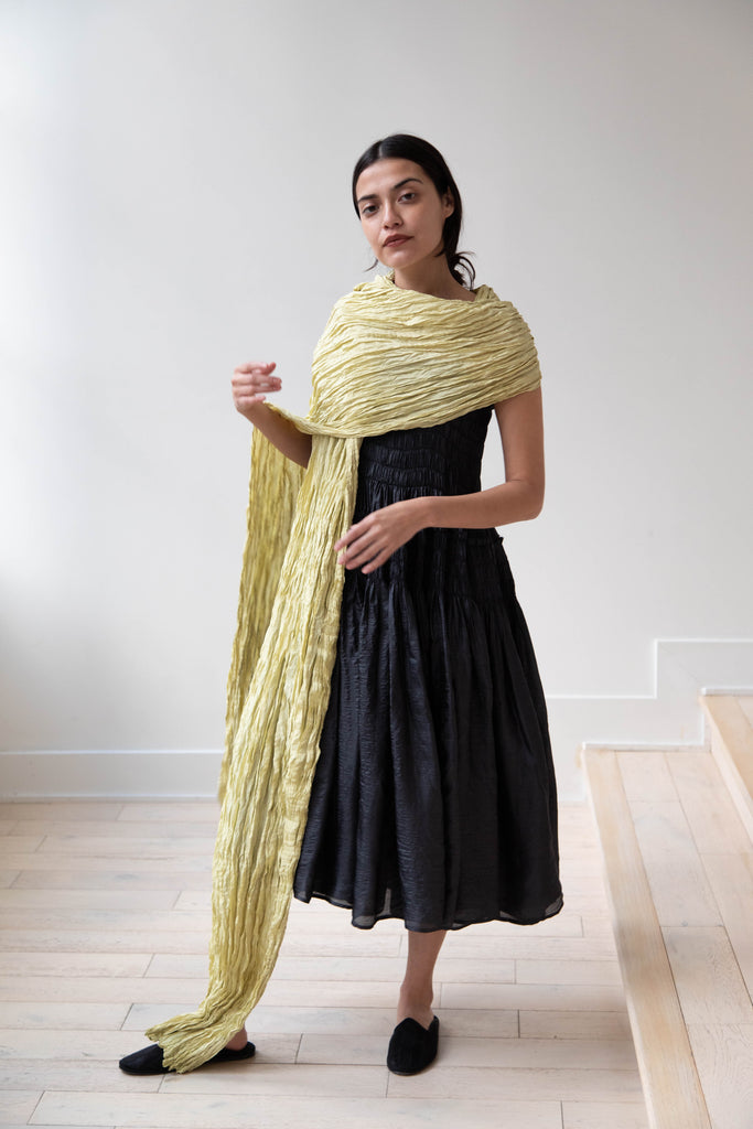 Anaak Nirra Silk Scarf in Sulphur