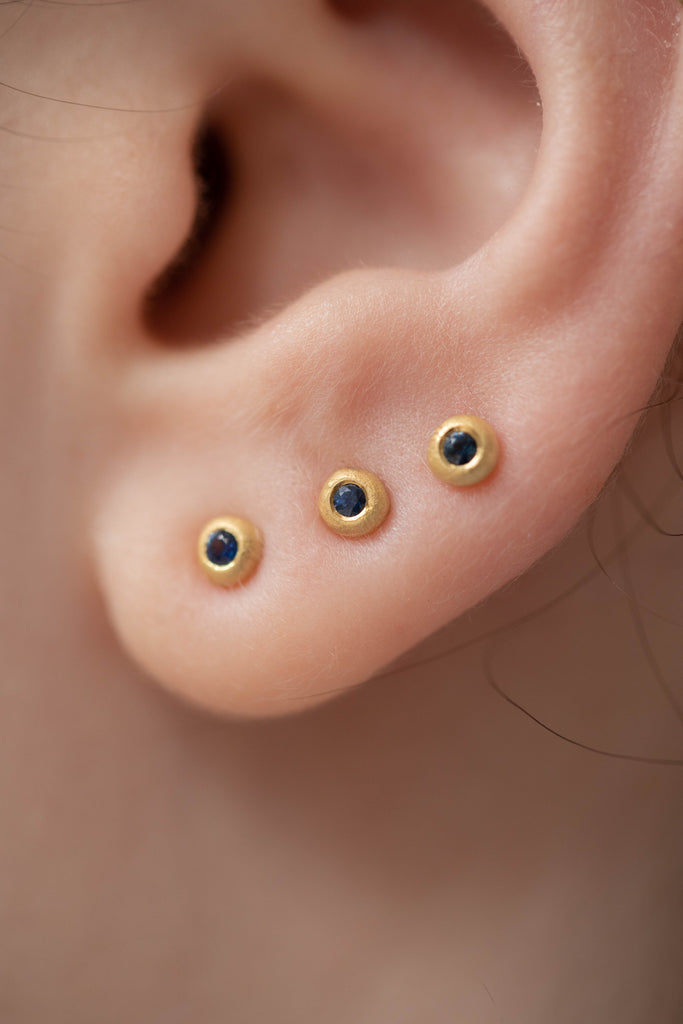 East Camp | Blue Sapphire Dot Studs