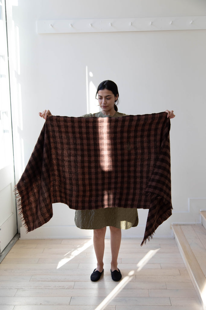 Soil Boiled Wool Scarf in Brown