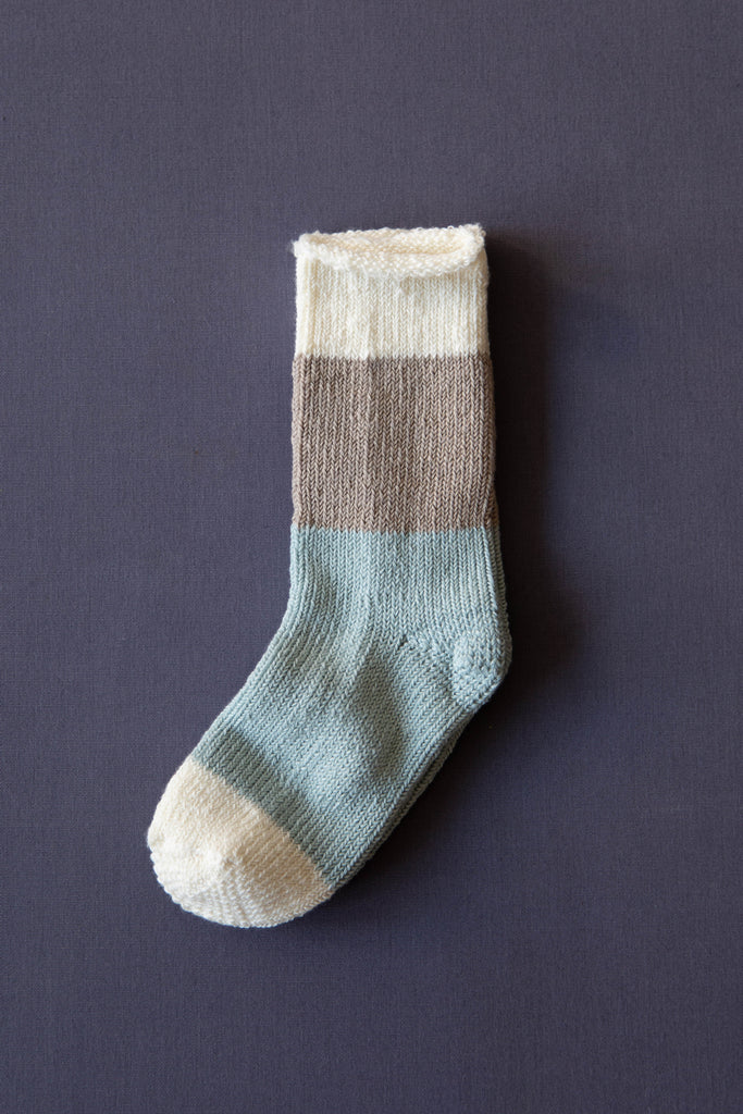 Aseedoncloud Light Blue & Taupe Socks