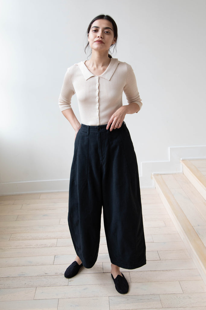 Pas de Calais Recycled Cotton Balloon Pants in Black