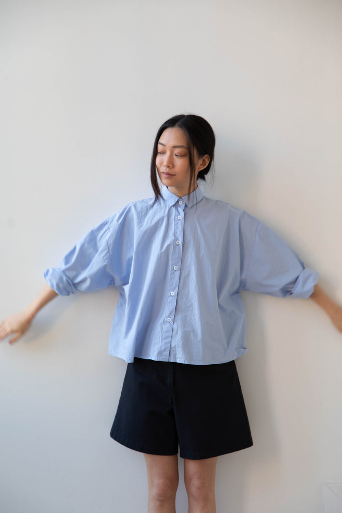 Bergfabel Short Overshirt in Sky Blue