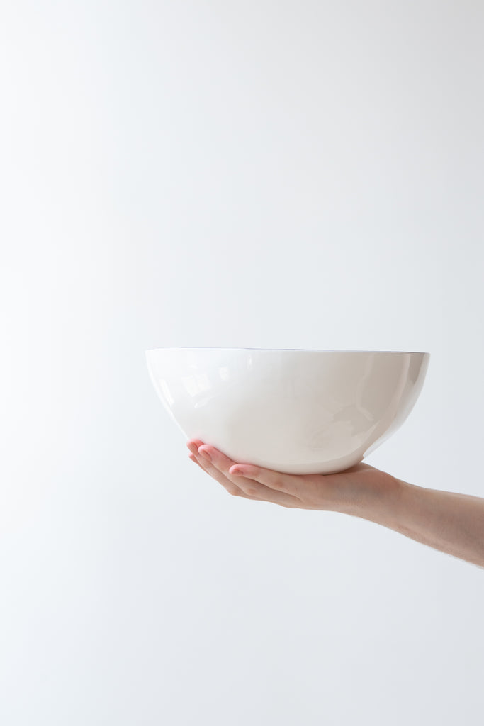 Feldspar Mixing Bowl in White and Cobalt