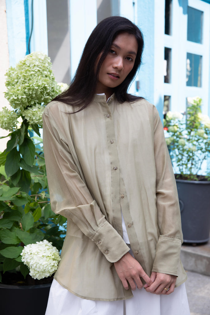 Attersee | The Sheer Everyday Shirt in Sage
