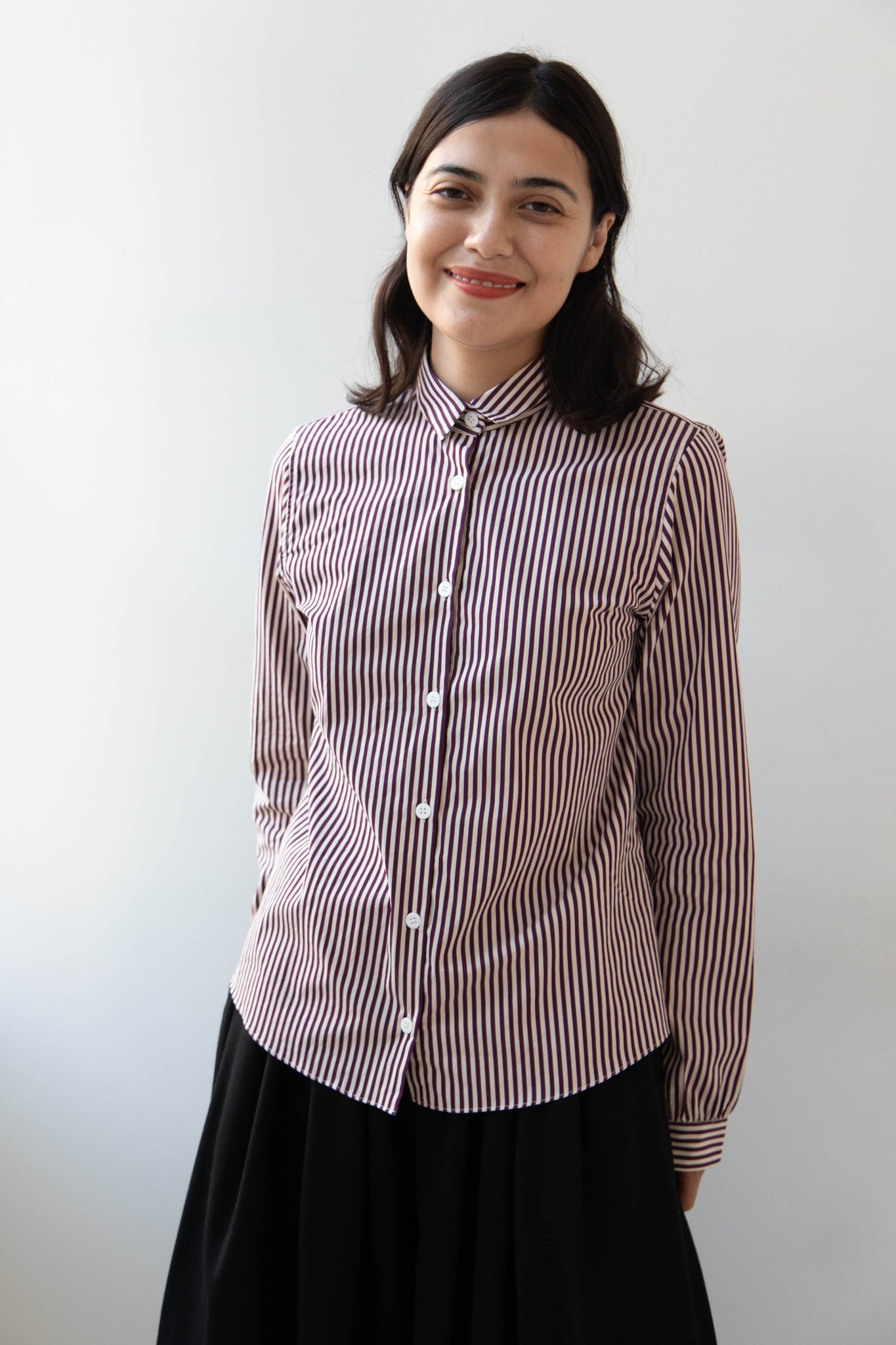Bergfabel Tyrol Shirt — Wine Stripe Size: 40