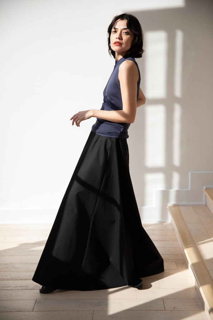 Grey's | Cotton Canvas Evening Skirt in Black