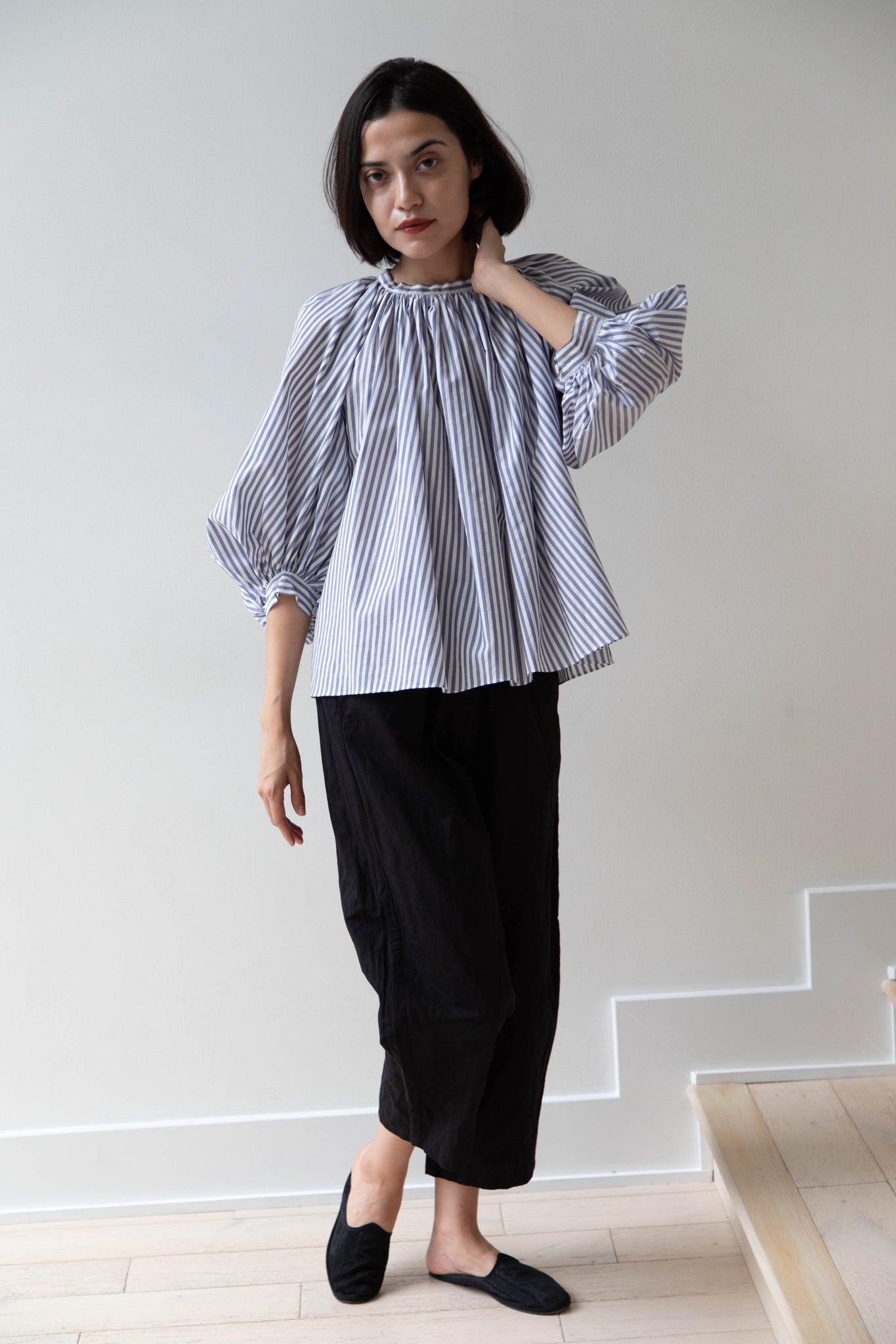 Old Man's Tailor | Gathered Top in Stripes