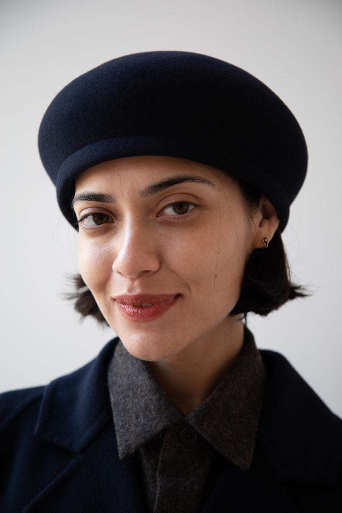 Signa 1925 | Felt Structured Beret in Navy