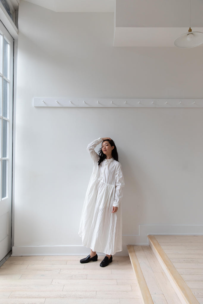 Pas de Calais | Cotton Typewriter Shirt Dress in White