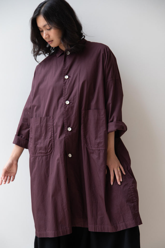 Old Man's Tailor | Twill Cotton Coat in Burgundy