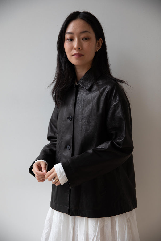 Bergfabel | Leather Uli Jacket in Black