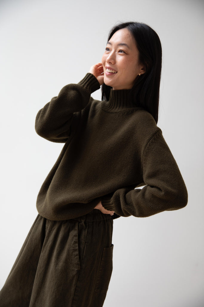Samuel Snider | Mockneck Pullover in Military