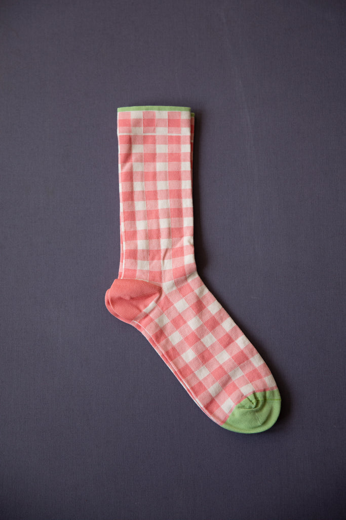 Bonne Maison | Pink Check Socks