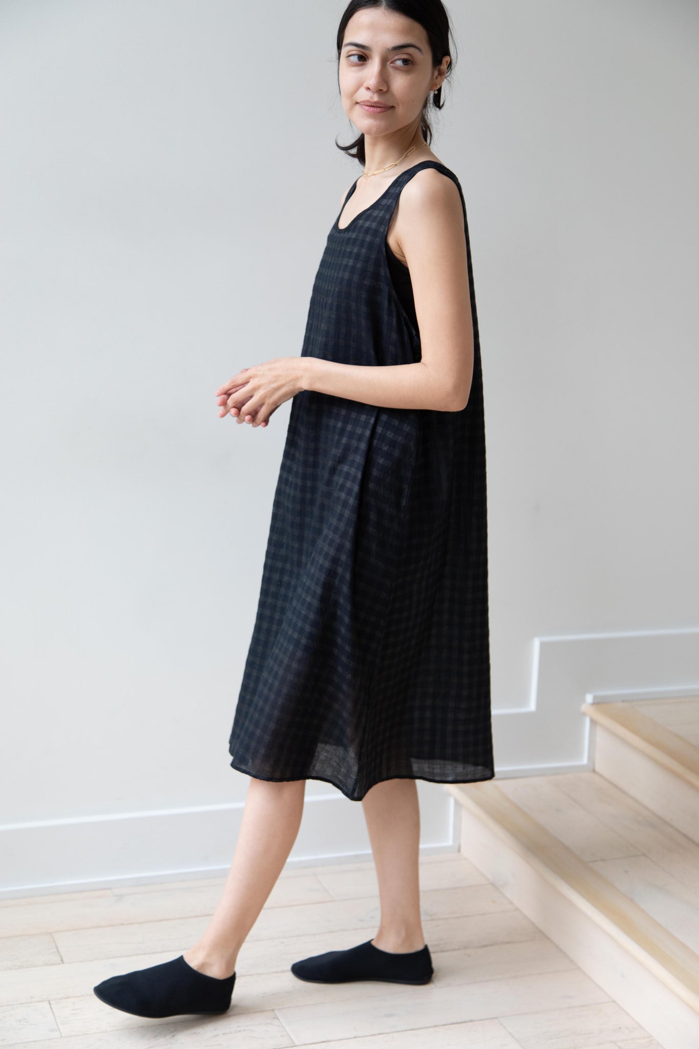 Maison de Soil | Check Sleeveless Dress in Black Maison de Soil | Check Sleeveless Dress in Black