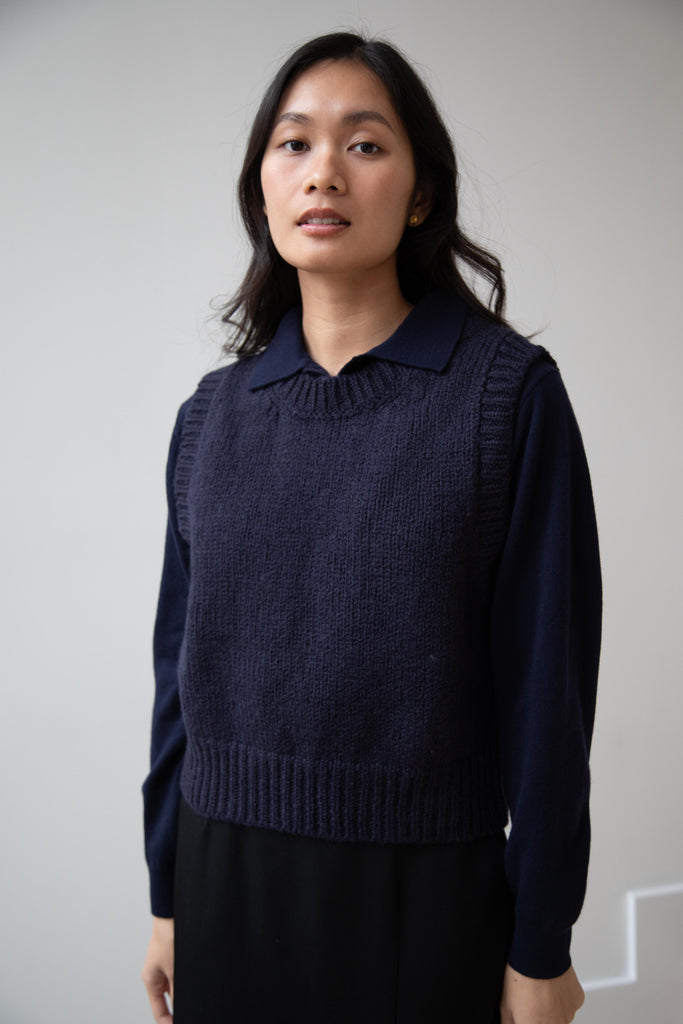 MHL | Crewneck Vest in Navy