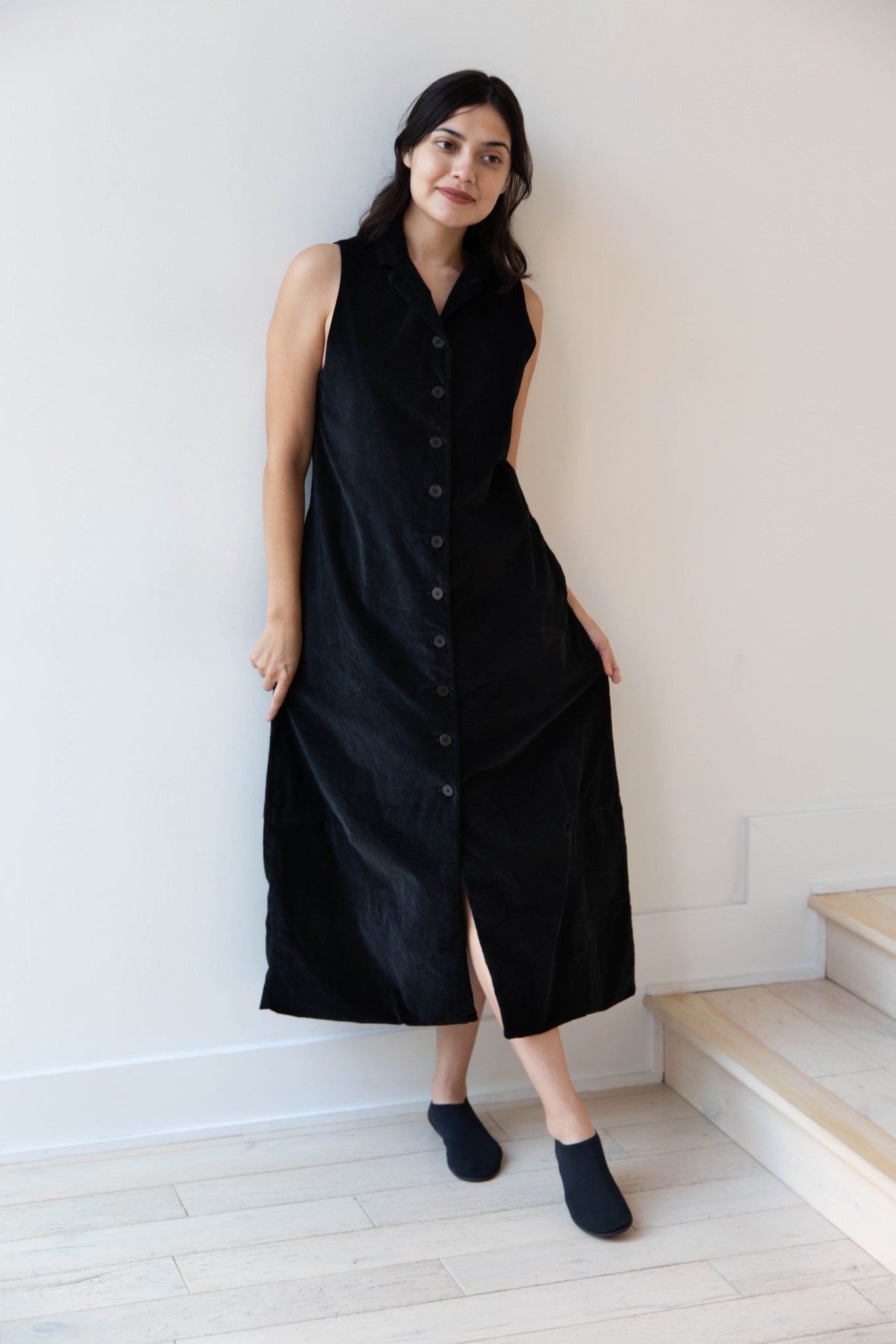 Album di Famiglia | Velvet Long Sleeveless Dress in Black Album di Famiglia | Velvet Long Sleeveless Dress in Black