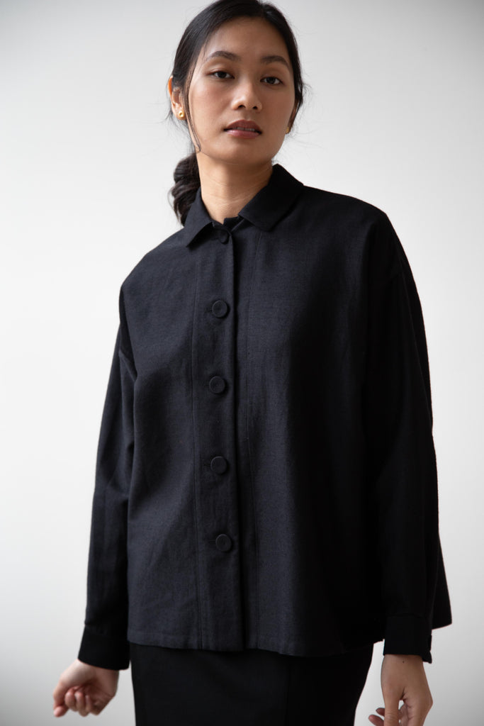 Arts & Science | Big Button Shirt in Espresso
