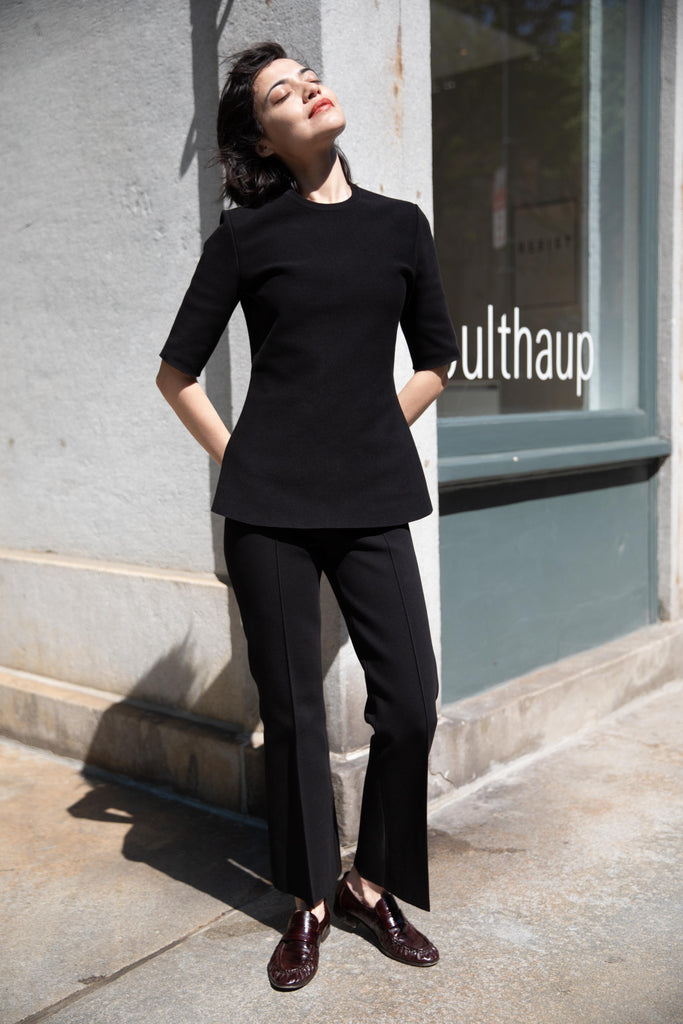 High Sport | Tonal Stripe Kick Pants in Black