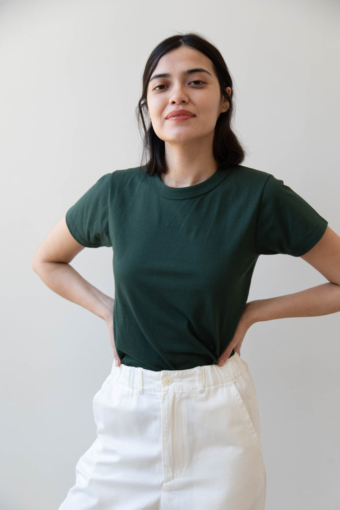 Armen | Cotton Jersey T-Shirt in Forest