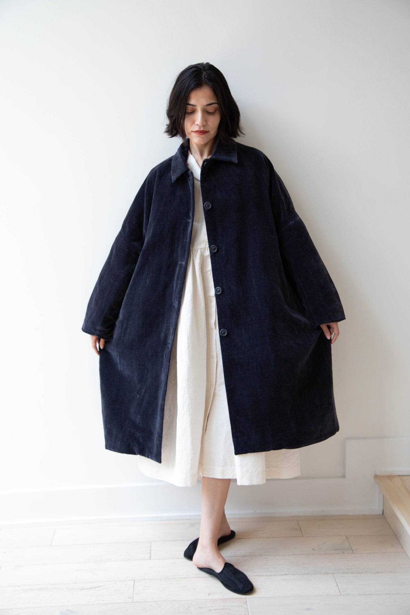 Casey Casey | Big Blobby Coat in Navy Linvel