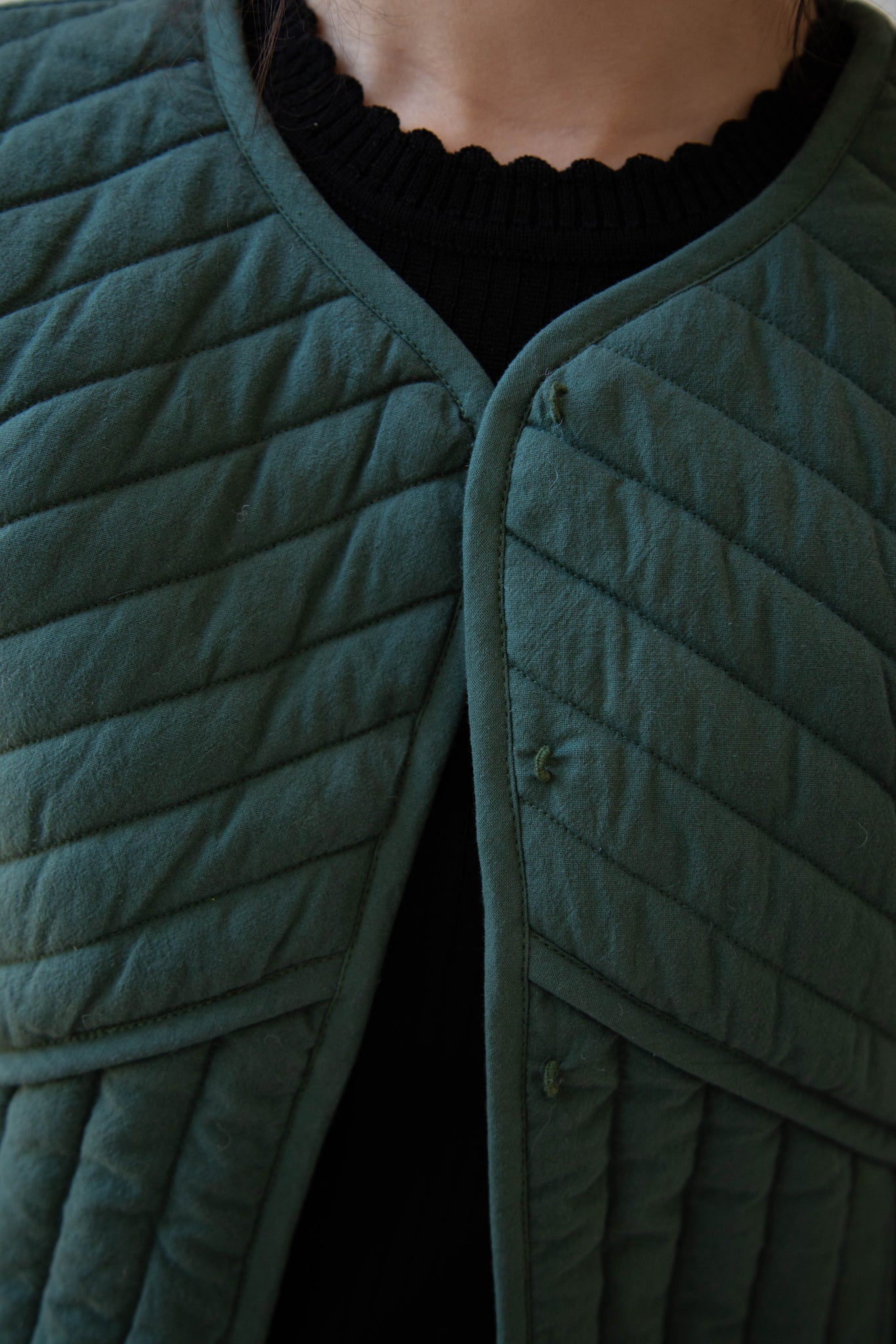 Polder | Aya Quilted Jacket in Dark Green