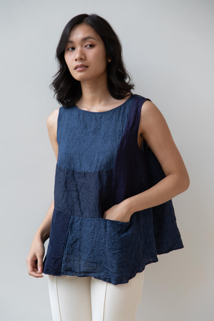 Risa Nakamura | Matsukaze Tank Top in Dark Blue