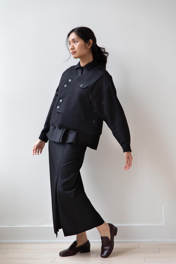 Seventyfive | Pipa Vest in Black Wool
