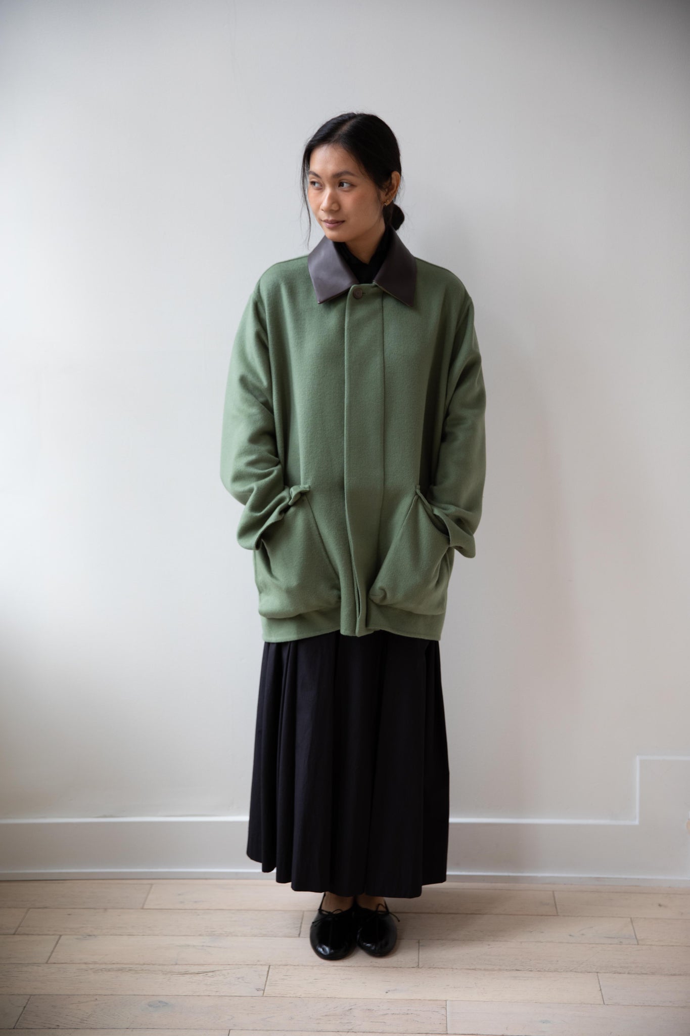 rennes — Auralee | Cashmere Melton Handsewn Blouson in Olive