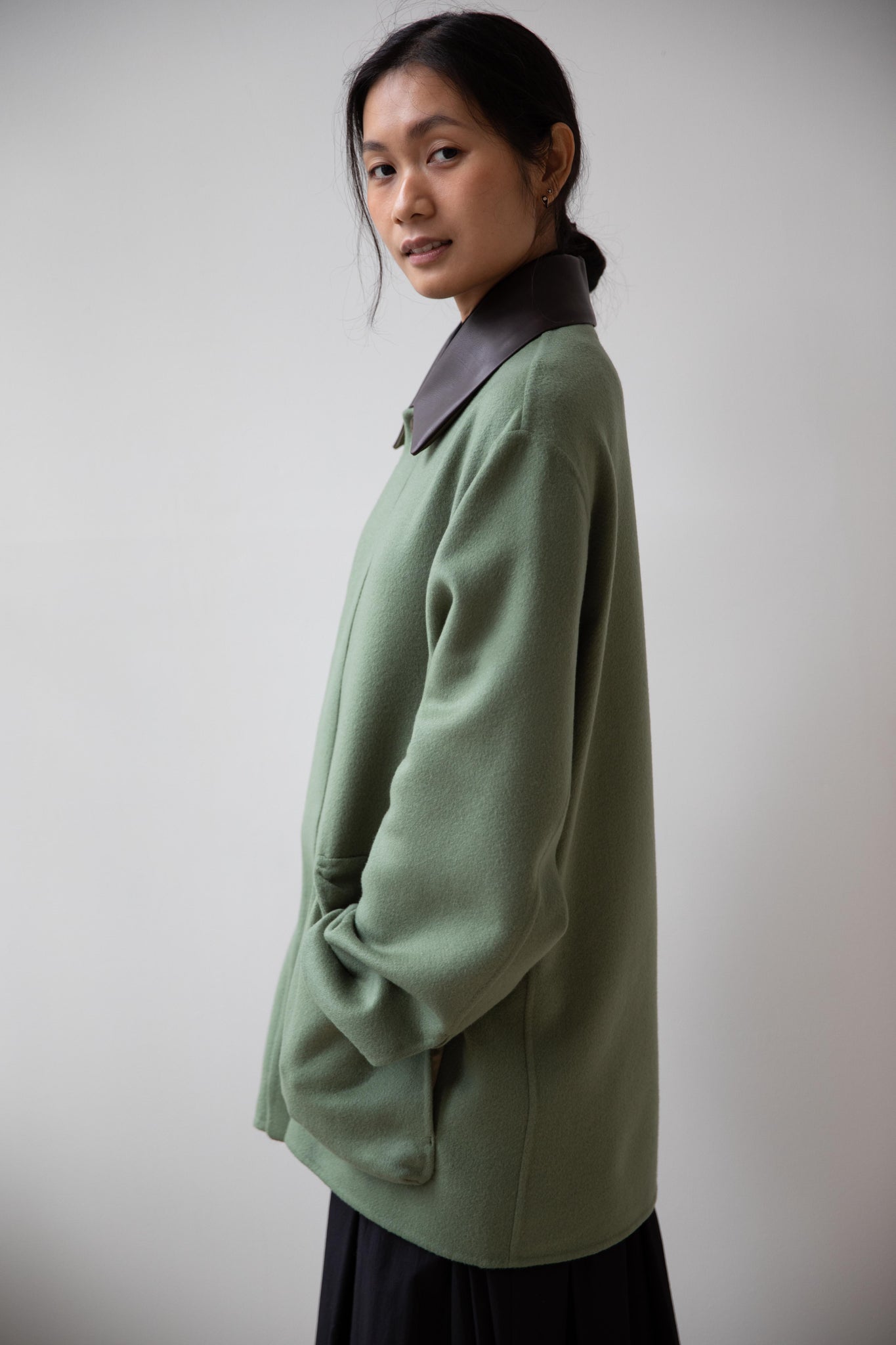 rennes — Auralee | Cashmere Melton Handsewn Blouson in Olive